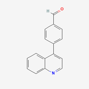 molecular formula C16H11NO B7636056 4-(Quinolin-4-yl)benzaldehyde 
