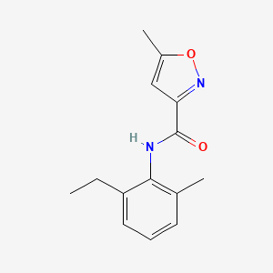molecular formula C14H16N2O2 B7636084 N-(2-ethyl-6-methylphenyl)-5-methyl-1,2-oxazole-3-carboxamide 