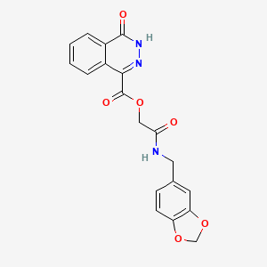 molecular formula C19H15N3O6 B7636101 [2-(1,3-benzodioxol-5-ylmethylamino)-2-oxoethyl] 4-oxo-3H-phthalazine-1-carboxylate 