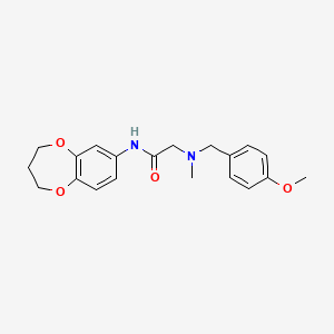 molecular formula C20H24N2O4 B7636123 N-(3,4-dihydro-2H-1,5-benzodioxepin-7-yl)-2-[(4-methoxyphenyl)methyl-methylamino]acetamide 