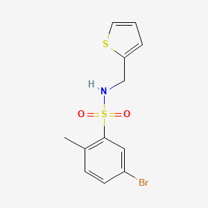 molecular formula C12H12BrNO2S2 B7636144 5-bromo-2-methyl-N-(thiophen-2-ylmethyl)benzenesulfonamide 