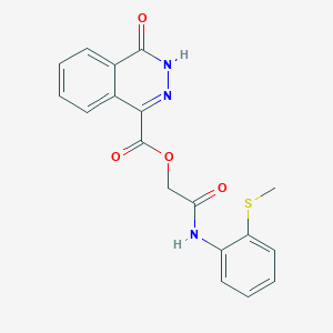 molecular formula C18H15N3O4S B7636157 [2-(2-methylsulfanylanilino)-2-oxoethyl] 4-oxo-3H-phthalazine-1-carboxylate 