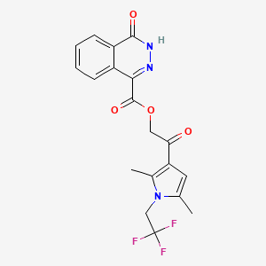 molecular formula C19H16F3N3O4 B7636191 [2-[2,5-dimethyl-1-(2,2,2-trifluoroethyl)pyrrol-3-yl]-2-oxoethyl] 4-oxo-3H-phthalazine-1-carboxylate 