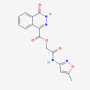 molecular formula C15H12N4O5 B7636192 [2-[(5-methyl-1,2-oxazol-3-yl)amino]-2-oxoethyl] 4-oxo-3H-phthalazine-1-carboxylate 