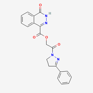 molecular formula C20H16N4O4 B7636214 [2-oxo-2-(5-phenyl-3,4-dihydropyrazol-2-yl)ethyl] 4-oxo-3H-phthalazine-1-carboxylate 