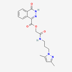 molecular formula C19H21N5O4 B7636221 [2-[3-(3,5-dimethylpyrazol-1-yl)propylamino]-2-oxoethyl] 4-oxo-3H-phthalazine-1-carboxylate 