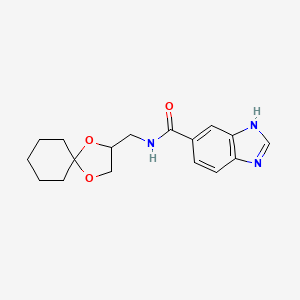 molecular formula C17H21N3O3 B7636228 N-(1,4-dioxaspiro[4.5]decan-3-ylmethyl)-3H-benzimidazole-5-carboxamide 