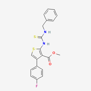 molecular formula C20H17FN2O2S2 B7636240 Methyl 2-(benzylcarbamothioylamino)-4-(4-fluorophenyl)thiophene-3-carboxylate 