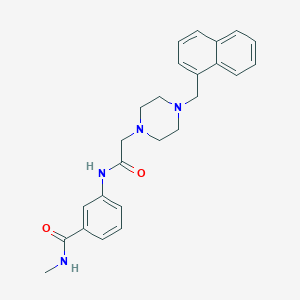 molecular formula C25H28N4O2 B7636245 N-methyl-3-[[2-[4-(naphthalen-1-ylmethyl)piperazin-1-yl]acetyl]amino]benzamide 