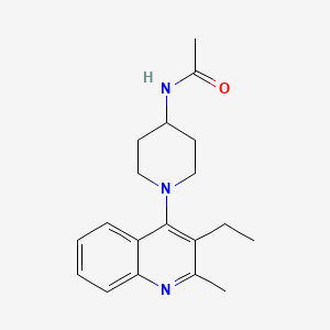 molecular formula C19H25N3O B7636254 N-[1-(3-ethyl-2-methylquinolin-4-yl)piperidin-4-yl]acetamide 