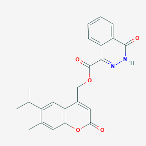 molecular formula C23H20N2O5 B7636307 (7-methyl-2-oxo-6-propan-2-ylchromen-4-yl)methyl 4-oxo-3H-phthalazine-1-carboxylate 