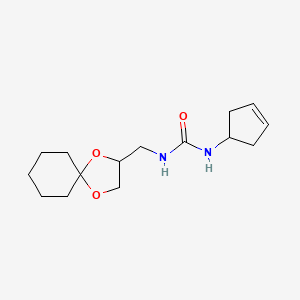 molecular formula C15H24N2O3 B7636310 1-Cyclopent-3-en-1-yl-3-(1,4-dioxaspiro[4.5]decan-3-ylmethyl)urea 