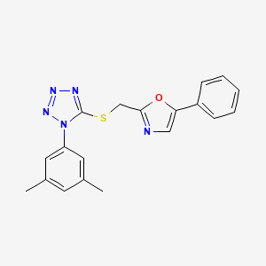 molecular formula C19H17N5OS B7636320 2-[[1-(3,5-Dimethylphenyl)tetrazol-5-yl]sulfanylmethyl]-5-phenyl-1,3-oxazole 