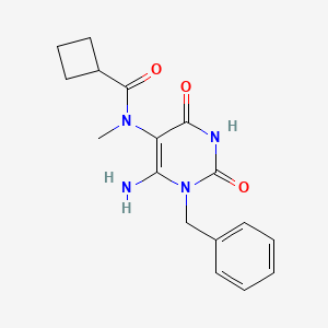 molecular formula C17H20N4O3 B7636336 N-(6-amino-1-benzyl-2,4-dioxopyrimidin-5-yl)-N-methylcyclobutanecarboxamide 