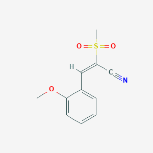 molecular formula C11H11NO3S B7636347 (E)-3-(2-methoxyphenyl)-2-methylsulfonylprop-2-enenitrile 
