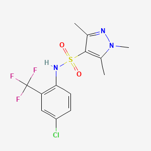 N-[4-chloro-2-(trifluoromethyl)phenyl]-1,3,5-trimethylpyrazole-4-sulfonamide