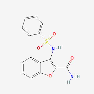 molecular formula C15H12N2O4S B7636378 3-(Benzenesulfonamido)-1-benzofuran-2-carboxamide 