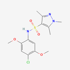 N-(4-chloro-2,5-dimethoxyphenyl)-1,3,5-trimethylpyrazole-4-sulfonamide