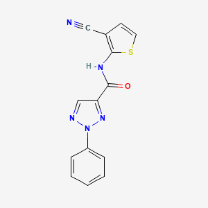molecular formula C14H9N5OS B7636430 N-(3-cyanothiophen-2-yl)-2-phenyltriazole-4-carboxamide 