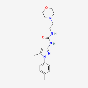 molecular formula C18H25N5O2 B7636439 1-[5-Methyl-1-(4-methylphenyl)pyrazol-3-yl]-3-(2-morpholin-4-ylethyl)urea 