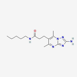 molecular formula C15H24N6O B7636443 3-(2-amino-5,7-dimethyl-[1,2,4]triazolo[1,5-a]pyrimidin-6-yl)-N-pentylpropanamide 