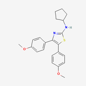 molecular formula C22H24N2O2S B7636470 N-cyclopentyl-4,5-bis(4-methoxyphenyl)-1,3-thiazol-2-amine 