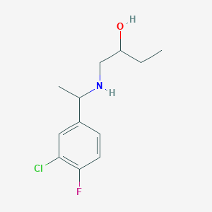 molecular formula C12H17ClFNO B7636482 1-[1-(3-Chloro-4-fluorophenyl)ethylamino]butan-2-ol 