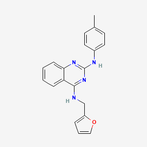 molecular formula C20H18N4O B7636498 N~4~-(furan-2-ylmethyl)-N~2~-(4-methylphenyl)quinazoline-2,4-diamine 