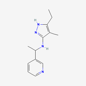 molecular formula C13H18N4 B7636526 5-ethyl-4-methyl-N-(1-pyridin-3-ylethyl)-1H-pyrazol-3-amine 