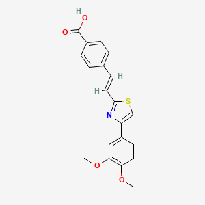 molecular formula C20H17NO4S B7636536 4-[(E)-2-[4-(3,4-dimethoxyphenyl)-1,3-thiazol-2-yl]ethenyl]benzoic acid 