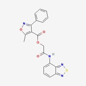 molecular formula C19H14N4O4S B7636555 [2-(2,1,3-Benzothiadiazol-4-ylamino)-2-oxoethyl] 5-methyl-3-phenyl-1,2-oxazole-4-carboxylate 