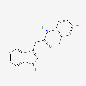 molecular formula C17H15FN2O B7636570 N-(4-fluoro-2-methylphenyl)-2-(1H-indol-3-yl)acetamide 