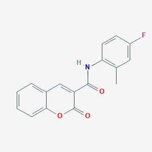 molecular formula C17H12FNO3 B7636573 N-(4-fluoro-2-methylphenyl)-2-oxochromene-3-carboxamide 