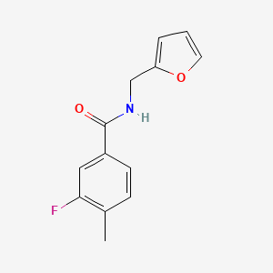 molecular formula C13H12FNO2 B7636617 3-fluoro-N-(furan-2-ylmethyl)-4-methylbenzamide 