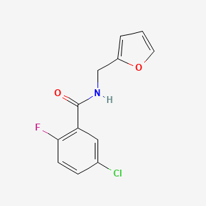 molecular formula C12H9ClFNO2 B7636622 5-chloro-2-fluoro-N-(furan-2-ylmethyl)benzamide 
