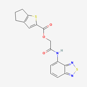 molecular formula C16H13N3O3S2 B7636654 [2-(2,1,3-benzothiadiazol-4-ylamino)-2-oxoethyl] 5,6-dihydro-4H-cyclopenta[b]thiophene-2-carboxylate 