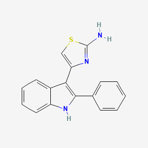molecular formula C17H13N3S B7636659 4-(2-phenyl-1H-indol-3-yl)-1,3-thiazol-2-amine 