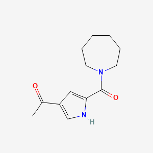 molecular formula C13H18N2O2 B7636664 1-[5-(azepane-1-carbonyl)-1H-pyrrol-3-yl]ethanone 