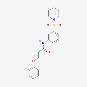 molecular formula C20H24N2O4S B7636685 3-phenoxy-N-(3-piperidin-1-ylsulfonylphenyl)propanamide 