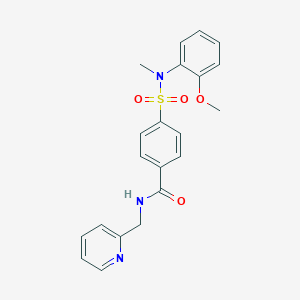 molecular formula C21H21N3O4S B7636704 4-[(2-methoxyphenyl)-methylsulfamoyl]-N-(pyridin-2-ylmethyl)benzamide 