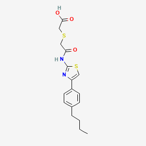 molecular formula C17H20N2O3S2 B7636712 2-[2-[[4-(4-Butylphenyl)-1,3-thiazol-2-yl]amino]-2-oxoethyl]sulfanylacetic acid 
