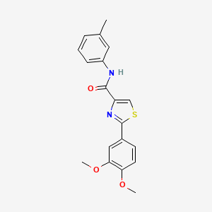 molecular formula C19H18N2O3S B7636719 2-(3,4-dimethoxyphenyl)-N-(3-methylphenyl)-1,3-thiazole-4-carboxamide 
