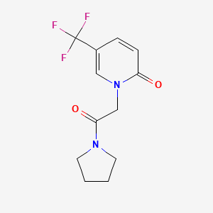 molecular formula C12H13F3N2O2 B7636739 1-(2-Oxo-2-pyrrolidin-1-ylethyl)-5-(trifluoromethyl)pyridin-2-one 