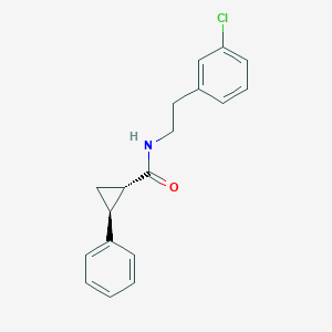 molecular formula C18H18ClNO B7636748 (1S,2S)-N-[2-(3-chlorophenyl)ethyl]-2-phenylcyclopropane-1-carboxamide 