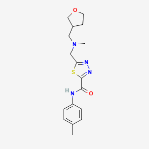 molecular formula C17H22N4O2S B7636758 5-[[methyl(oxolan-3-ylmethyl)amino]methyl]-N-(4-methylphenyl)-1,3,4-thiadiazole-2-carboxamide 