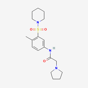 molecular formula C18H27N3O3S B7636816 N-(4-methyl-3-piperidin-1-ylsulfonylphenyl)-2-pyrrolidin-1-ylacetamide 