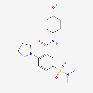 molecular formula C19H29N3O4S B7636840 5-(dimethylsulfamoyl)-N-(4-hydroxycyclohexyl)-2-pyrrolidin-1-ylbenzamide 