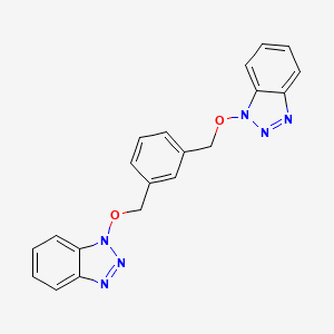 molecular formula C20H16N6O2 B7636875 1-[[3-(Benzotriazol-1-yloxymethyl)phenyl]methoxy]benzotriazole 