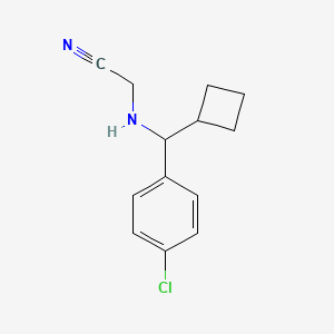 molecular formula C13H15ClN2 B7636884 2-[[(4-Chlorophenyl)-cyclobutylmethyl]amino]acetonitrile 
