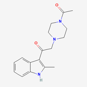 molecular formula C17H21N3O2 B7636898 2-(4-acetylpiperazin-1-yl)-1-(2-methyl-1H-indol-3-yl)ethanone 
